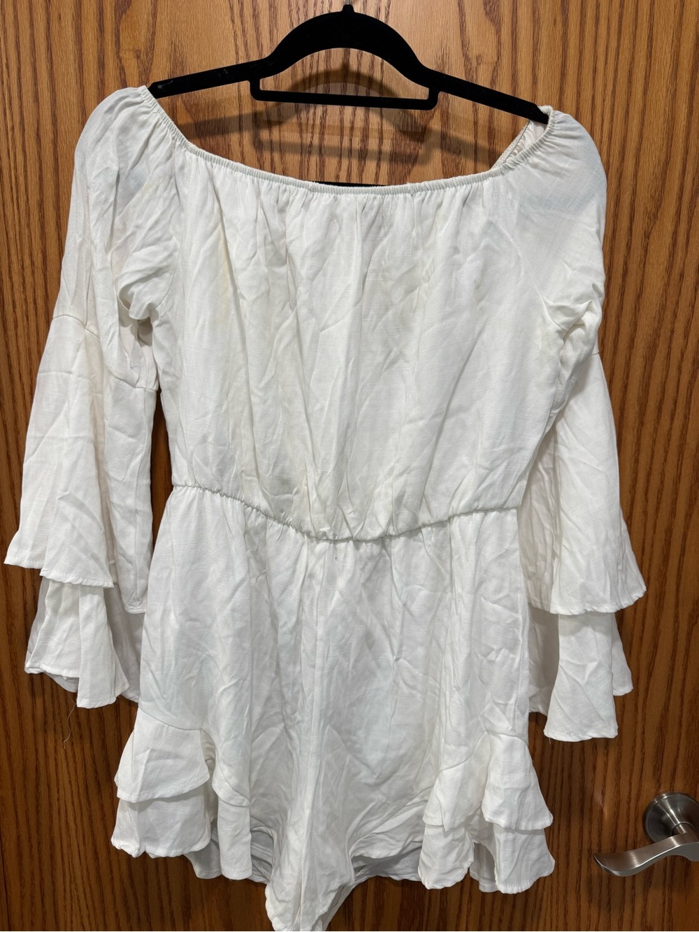Altar'd State White Elastic Off-Shoulder Top